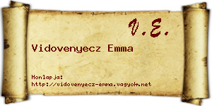 Vidovenyecz Emma névjegykártya