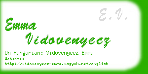 emma vidovenyecz business card